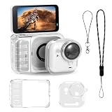 STARTRC VCR Protective Cover Case for Insta 360 Go Ultra Accessories Shockproof Anti-Scratch Washable Transparent Cover Anti-Slip Dustproof Protection for Go Ultra with Lens Cap & Lanyard