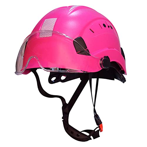 Pink Hard Hats For Women Lightweight 6-Point Suspension Ansi Z89.1 Approved Abs Hardhats Goggles With Reflective Decals For Construction Industrial Work (Pink 01) #TOP22