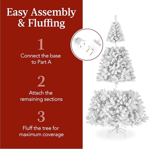 Best-Choice-Products-Pre-Lit-White-Christmas-Tree-6ft-Artificial-Snow-Flocked-Full-Fir-Tree-Holiday-Decoration-w-250-Lights-928-Branch-Tips Best Choice Products Pre Lit White Christmas Tree 6ft Artificial Snow Flocked Full Fir Tree Holiday Decoration w 250 Lights 928 Branch Tips