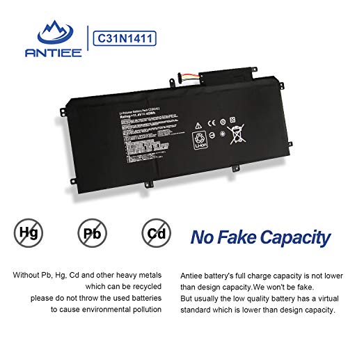 Antiee C31N1411 Laptop Battery Compatible With Asus Zenbook Ux305 Ux305F Ux305Fa Ux305C Ux305Ca U305 U305F U305Fa U305Ua U305Ca U305La Series Notebook 0B200-01180000 11.4V 45Wh 3Cells #TOP3