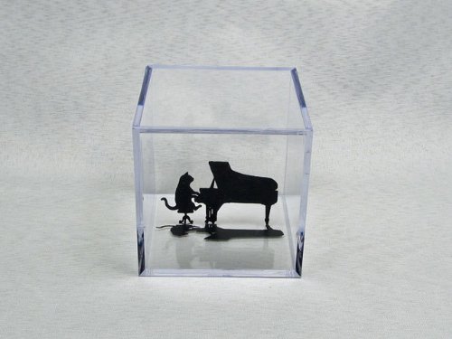 Amazon.co.jp: シルエットオブジェ ピアノ猫 猫の置物 : ホーム＆キッチン