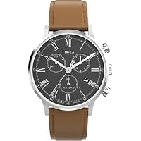 Timex Waterbury Reloj para Hombre, Correa de Cuero marrón,