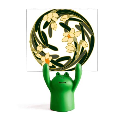 Support de mémo rond bourgeon de fleur pour organiser vos notes et photos de bureau