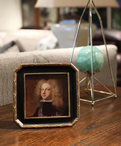 Yulink 4X4 Small Vintage Picture Frame, Mini Antique Ornate Black And Gold Octagon Photo Frame, For Tabletop And Wall Display, Decorative Home Decor, Old Fashioned Photo Gallery Art #TOP1