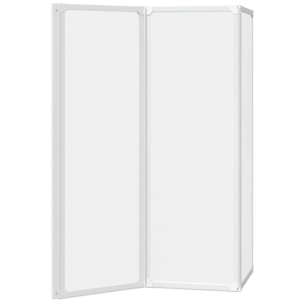 Parete doccia da 120 x 117 cm, 3 pezzi, pieghevole per vasca da bagno, con telaio in alluminio, box doccia salvaspazio per bagno, chiusura universale