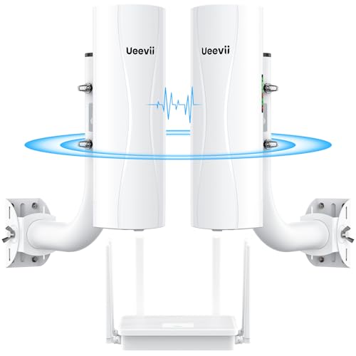 Wireless Bridge System with 5 km Range, Dual Gigabit Ports, PoE Power Supply, AX3000 WiFi Router and...