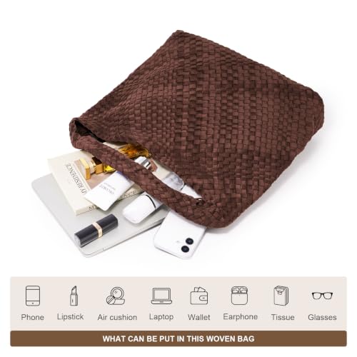 Image of MELOLILA Large Woven Tote Bag for Women Weave Purse Woven Leather Handbag