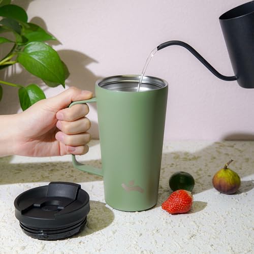 Image of Konokyo 26 oz Insulated Tumbler with Handle & Straw, Stainless Steel Mug