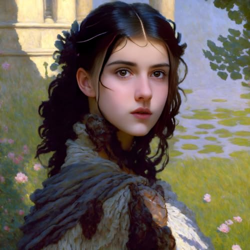 Tableau sur toile 58 x 90 cm portrait de fille aux yeux intenses