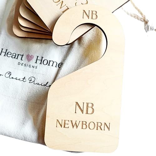 Image of Modern Double-Sided Baby and Toddler Closet Dividers, Nursery Closet Organizers – Set of 7 Durable Child Closet Size Dividers Decor