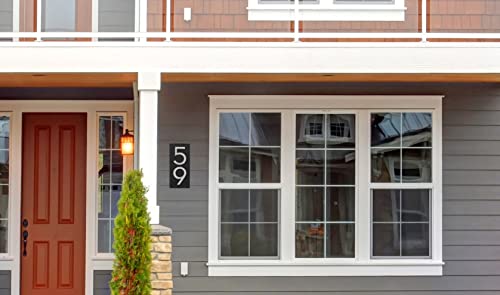 Montague Metal Products - Floating Modern 6 Inch Number Vertical Address Wall Plaque Sign - Home Or Outdoor Custom Wall Mount Sign - 10 Plaque Colors And 6 Number Colors - Precision Cut Aluminum - Easy To Install! #TOP4