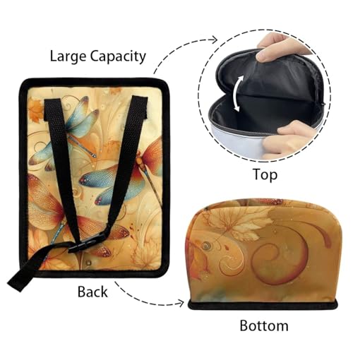 Image of Car Trash Can with Lid Hanging Car Trash Bag Leak-Proof Portable Cars Garbage Bin Sedan Accessories Interior Cars Organizer, Dragonfly Print