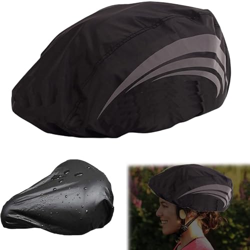 QEEROYO Reflektierende Fahrrad Regenhaube, Schutz Für Fahrradhelm,...