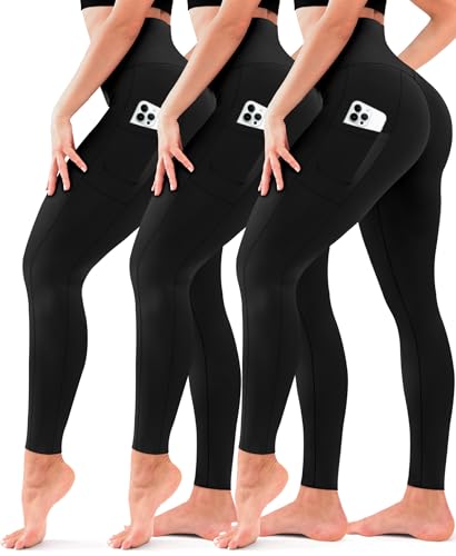 Confezione da 3 leggings da donna, non trasparenti, a vita alta, per yoga, allenamento, corsa, 10-assortito30, Small/Medium Confezione da 3 leggings da donna, non trasparenti, a vita alta, per yoga, allenamento, corsa, 10-assortito30, Small/Medium