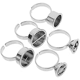 Zerodeko 5 Stück Metall Wimpernbecher Ring mit Ergonomischem Design und Zuverlässiger Funktion für Wimpernverlängerung und Augenbrauenverdichtung