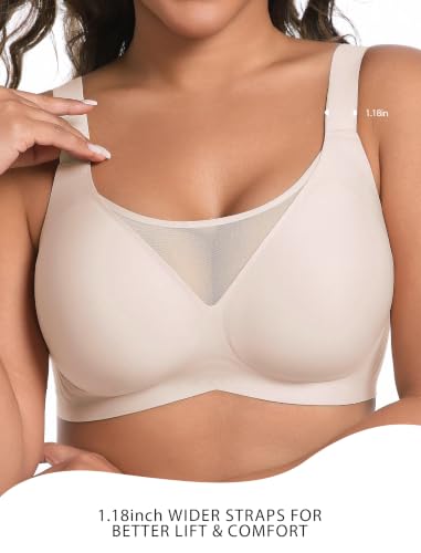 Image of Wireless Bras for Women No Underwire Seamless Buttery Bralettes Smoothing Women's Bras Full Coverage Shapedly Bra