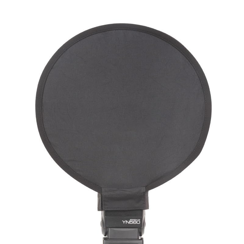 REFLEX CAMERA Diffusore Softbox rotondo, 30 cm, per illuminazione flash, panno nero e bianco, pieghevole, leggero, portatile, con custodia, elimina luci e ombre dure (30 cm)
