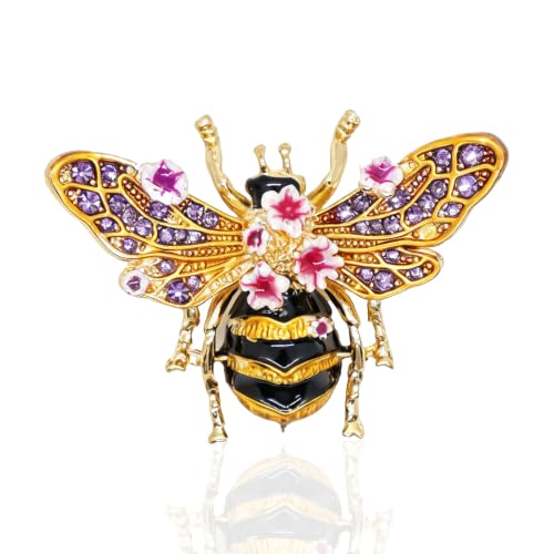 Image of Insect Animal Brooch Pin for Women Rhinestone Lapel Pins Vintage Brooches for Costume Accessories