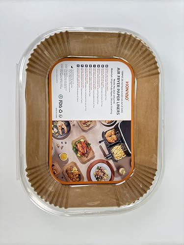 HONYAO Papel para Freidora de Aire Doble, 20,5x14cm 100 Piezas Rectangular Papel de Horno Accesorios Compatible con Cecotec Ninja Cookwise Dual Double Stack Air Fryer - Rectángulo - imagen 8