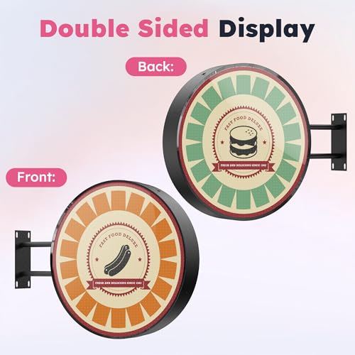 Image of Outdoor LED Digital Round Signage - Wall Mounted P2.5 Digital Store Sign with IP65 Waterproof & 3000 cd /m High Brightness, Circular Display for Retail Store & Commercial Advertising (Single Sided)