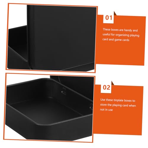 CIMAXIC 3 Peças Caixa De Armazenamento De Pôquer Estojo De Folha De Flandres Para Cartões Titular De