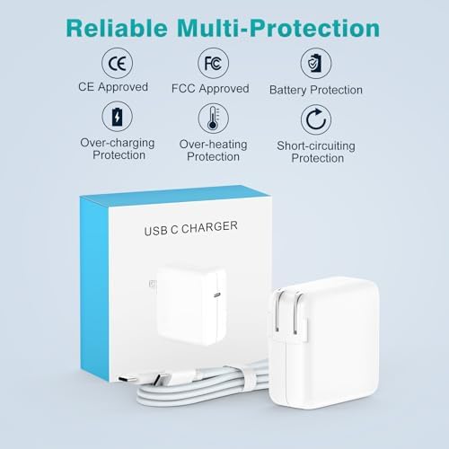 Charger for MacBook Pro 16 14 inch MacBook Air 15 13 inch 2025 2024 2023 2022 2021 2020 2019 M4 M3 M2 M1, Super Compact 100W USB C Laptop Power Adapter, 6.6FT USB-C Braided Cable, Original Quality — view 5