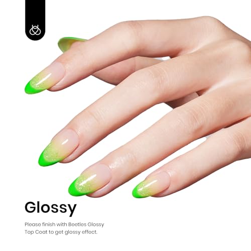 Image of Beetles Green Gel Nail Polish, Bright Green Gel Polish Ghost Phantom for Day Nails Art, Soak Off Uv LED Nail Lamp Manicure Salon Gift for Women 0.3Oz