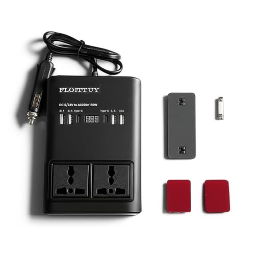 Image of Portable Car Power Inverter /Laptop Charger with LED Display | Car Socket to Plug Adapter | 12V DC to 220V AC Socket Converter | 4 USB+2 3Pin Plug+2 Type-C for Laptop,Mobile,Other(1)