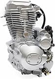 250CC Vertical Motorcycle Engine, 4-Stroke Single-Cylinder ATV Vertical Motor Starting, 5-Speed Manual Transmission Air-Cooled CG250 Engine Motor with CDI Ignition Method