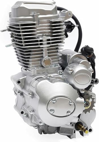 250CC Vertical Motorcycle Engine, 4-Stroke Single-Cylinder ATV Vertical Motor Starting, 5-Speed Manual Transmission Air-Cooled CG250 Engine Motor with CDI Ignition Method