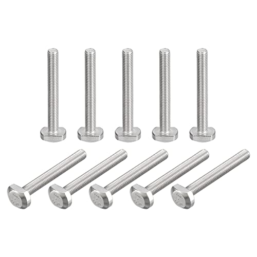 uxcell T-Slot Bolts, 10pcs M5x40mm T Slot Drop-in Stud Sliding Bolts 304 Stainless Steel T Shape Screws for T Track