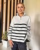 BTFBM Striped Quarter Zip Sweater Women Fall Outfi... #3