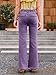 Haloumoning Girls Flare Jeans Kids Fashion Stretchy Denim Pants Bell Bottoms with Pockets Light Purple