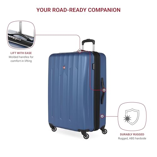 SwissGear Chrome Hardside Expandable Luggage with Spinner Wheels, Blue, Checked-Large 28-Inch by SwissGear - Image 3
