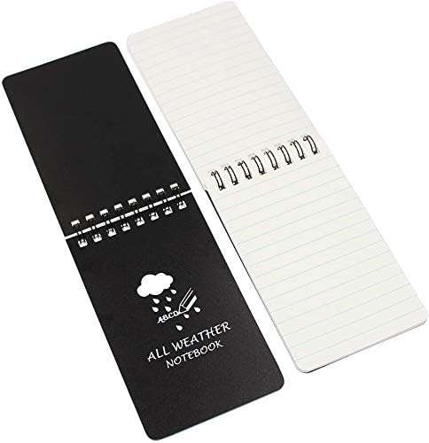 All Weather Spiral Notebooks, MMBOX Waterproof Steno Notepad Memo Scratch Pads for Outdoor Activities Recording and Tactical Pocket