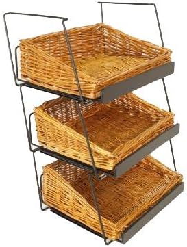 CRST1306-3B-MB 3-Tier 3 Rectangular Willow Basket Counter Display Rack