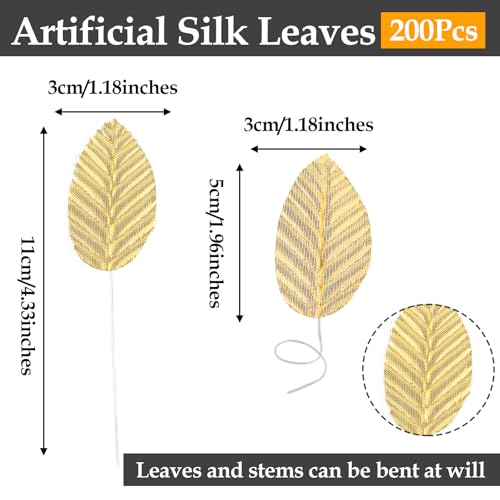 Giantree 200 Pcs Artificial Silk Leaves - Image 3