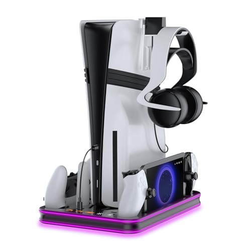 Cooling Stand with RGB for PS5 & Dual Controller Charger