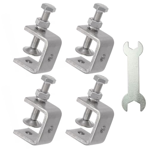 Image of Stainless Steel C Clamps, Mini Tiger Clamp Set for Mounting, Heavy Duty Metal U Clamps, Small Desk G-Clamp with 1.18 Inch Stable Wide Jaw Opening for Metal Working Woodworking Welding Building (4pcs)