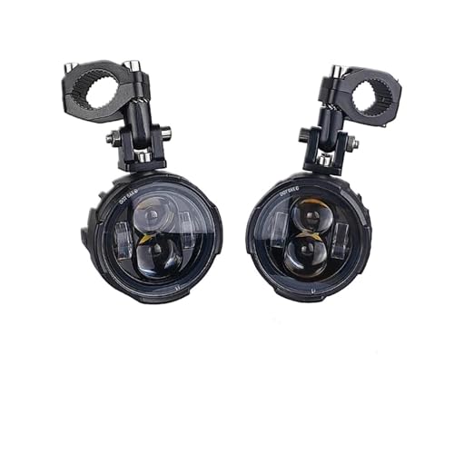 Paire de phares antibrouillard pour moto 100W avec feux de conduite double couleur