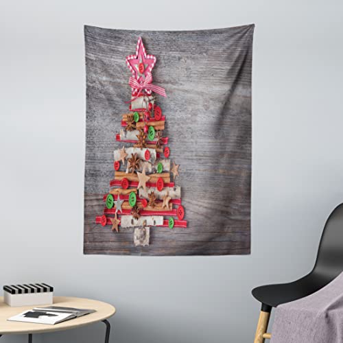 ABAKUHAUS Natale Tappeto da Parete e Copriletto, Albero Bottoni Stella,...