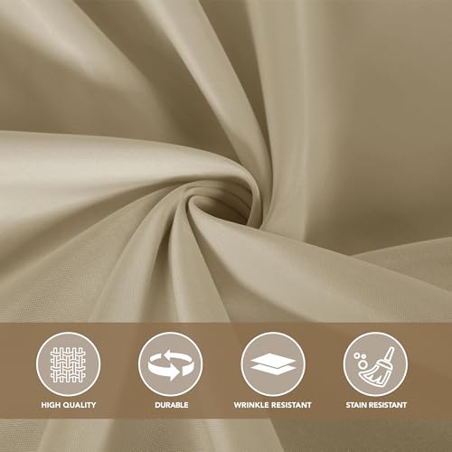 Image of sancua Small Square Tablecloths, Natural Table Cloth, 36x36 Inch | For Square or Round Tables, Washable Polyester Fabric Cover, For Nightstand End Bedside Tables