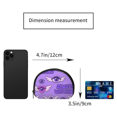 Portable Coin Purse Always Watching Eye Mini Zippered Money Pouch Card Holder2