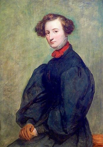 Tableau toile Ary Scheffer portrait Félicie De Fauveau pour décoration salon 60x90cm