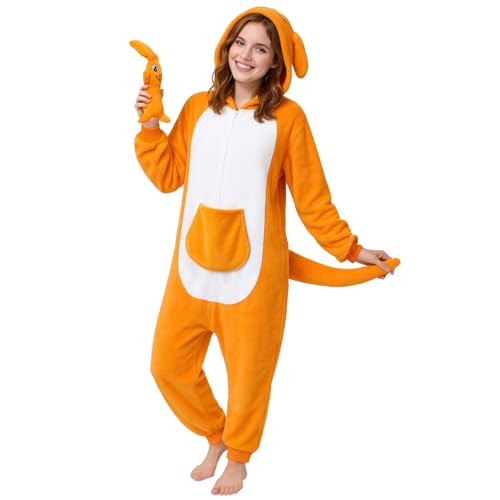 Adult Animal Kangaroo Onesie Animal One-Piece Pajamas Unisex Halloween Cosplay Costume Pajamas for Women and Men