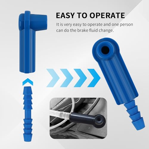 Image of 5PCS Brake Bleeder Kit Connector,Brake Fluid Bleeder Kit Bleeding Adapter Joint for Quick Brake Fluid /Air Changes,Brake Bleeder Hose Connector Fit Brake Bleeder Bottle,Vacuum Brake Bleeder (Blue)