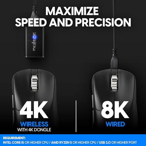 Image of Pulsar Gaming Gears - Xlite v3 ES Wireless Gaming Mouse, Ergonomic, Optical Switch, OLED Display, Driverless, PAW3395 Sensor, 100H Battery, 4K dongle Included (Medium, Black)