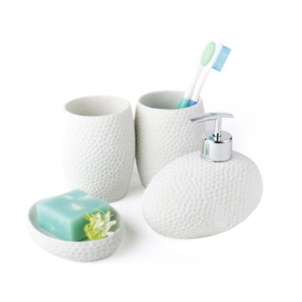 Dispenser di Sapone, Dispenser per lozioni in Resina per Uso Domestico, Set di Accessori per Il Bagno da 4 Pezzi, Simpatico flacone per Pompa da Bagno 50 ml/15,2 Once