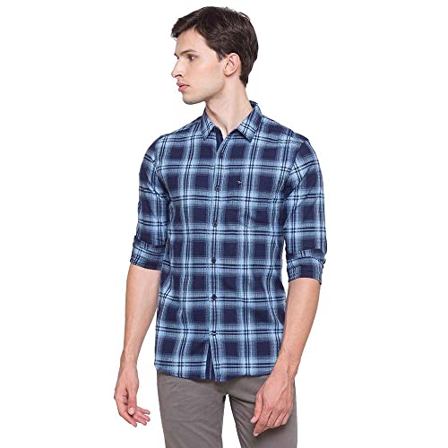 Image of Spykar Men's Checked Slim Fit Shirt