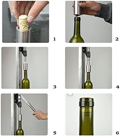 Wine Bottle Corker, Manual Wine Bottle Capper Bottle Corking Machine, 2 POM Inserting Stopper Corking Tool, Stainless Steel Tool Brew Wine Bottle Cap Pressing Machine(US Stock)